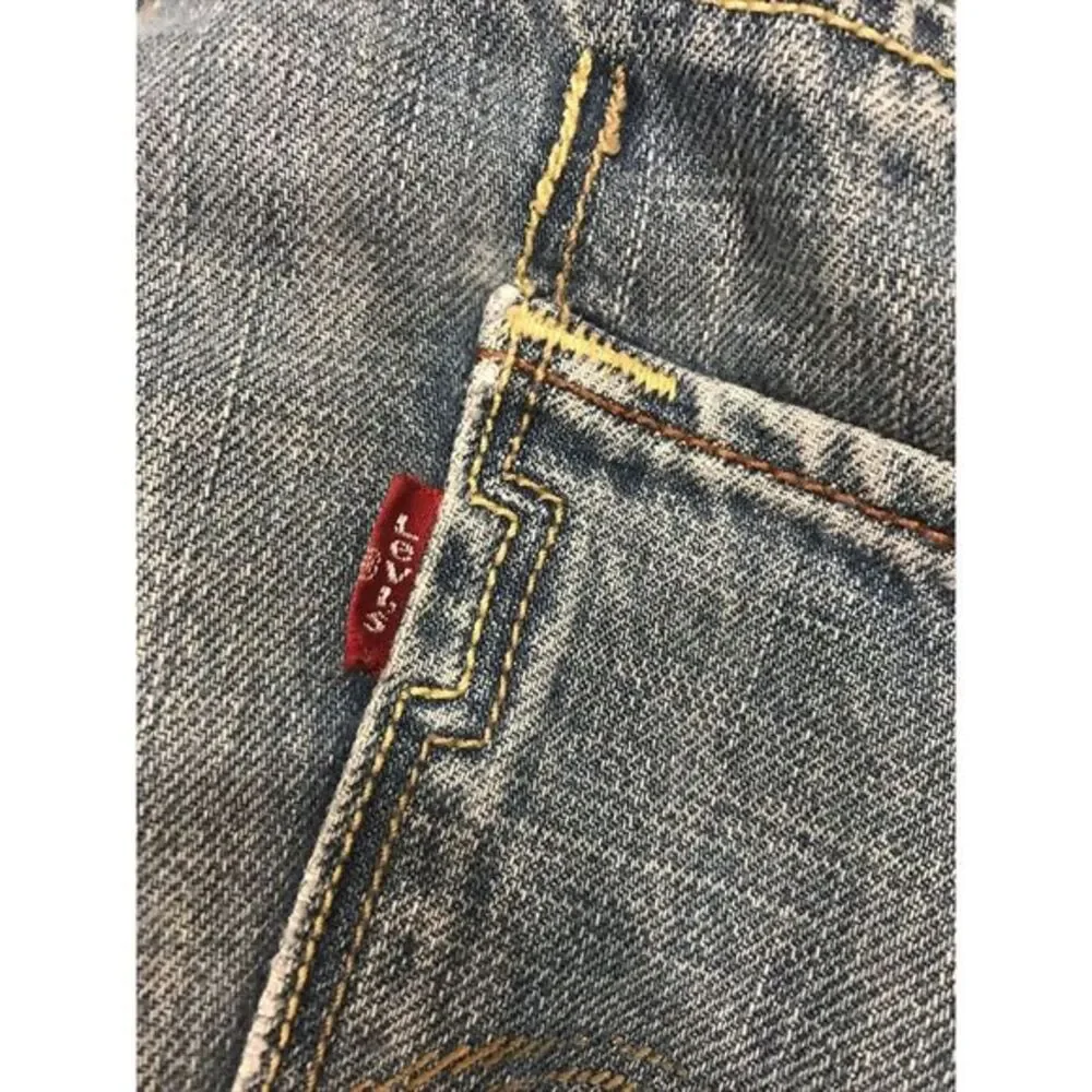 Vintage!! Levis 701 S Straight Fit‎ Light Wash Jeans 36x32